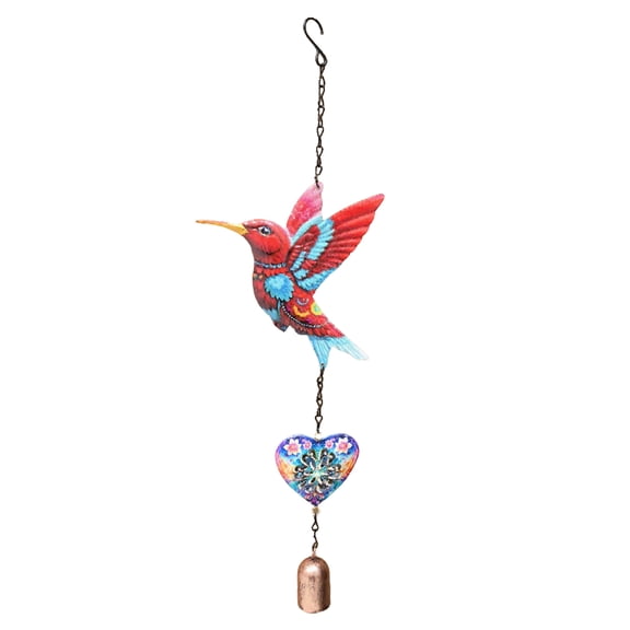 Metal Hummingbird Wind Chime, Outdoor Metal Wind Chime for Garden, Patio, And Porch Decor, Handcrafted Iron Wind Chime with Soothing Tones, Rust-Resistant & Durable