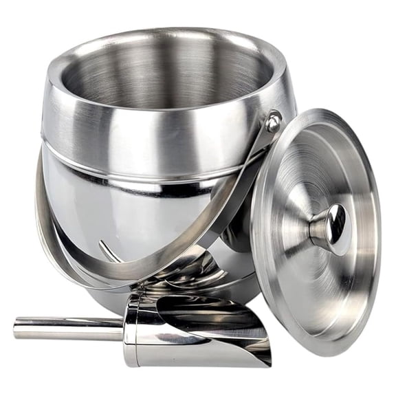 Metal Ice Bucket with Lid and for Parties- Insulated Stainless Steel Ice Bucket for Champagne, Wedding Gifts for the Couple, Housewarming Gifts, Premium Barware