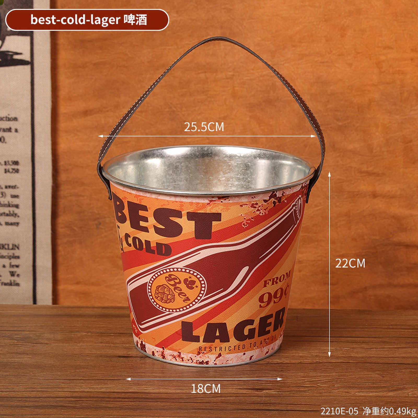 Metal Ice Cube Bucket Bar Use Cooling Beer Bucket Portable Cold Water