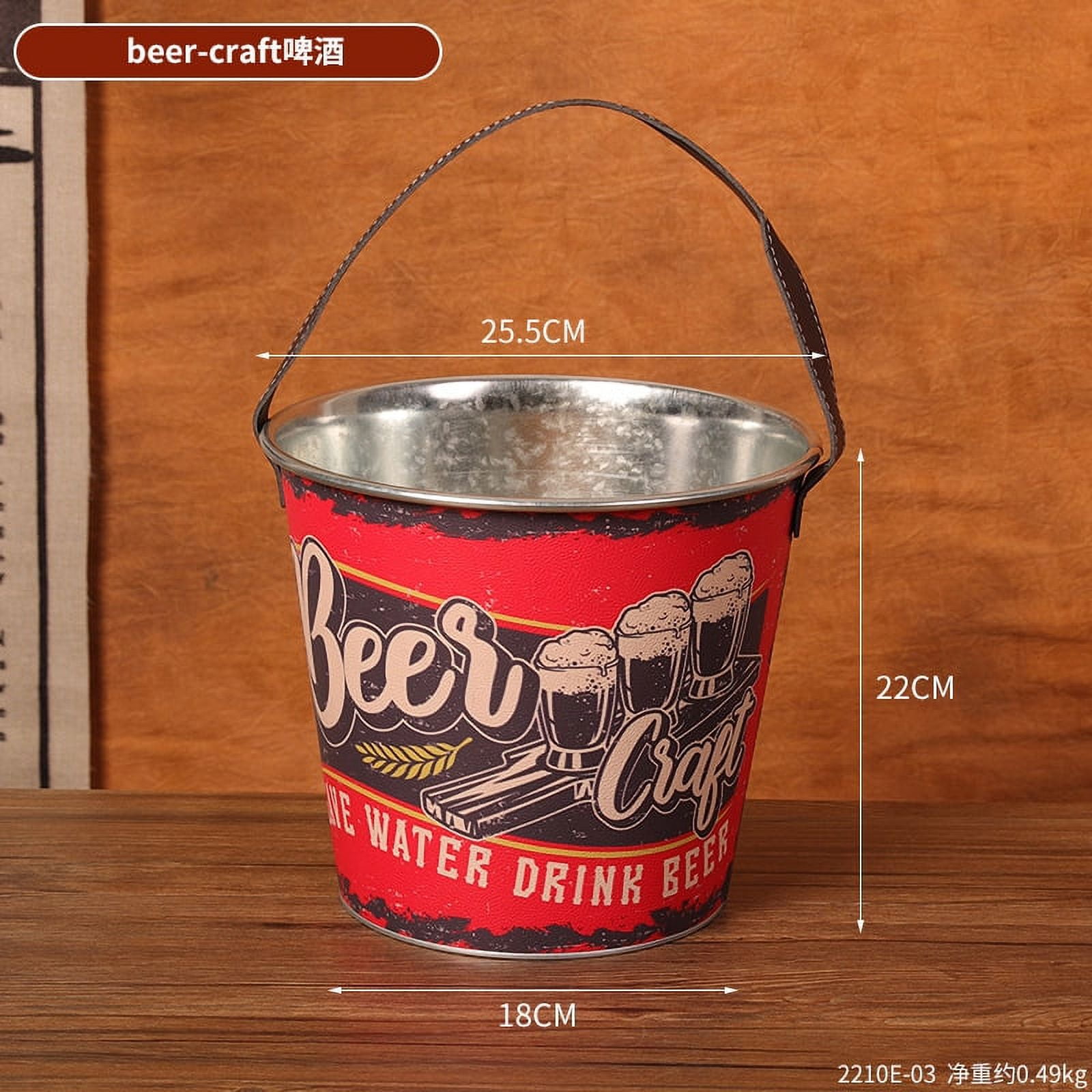 Metal Ice Cube Bucket Handheld Ice Cube Container Outdoor Camping