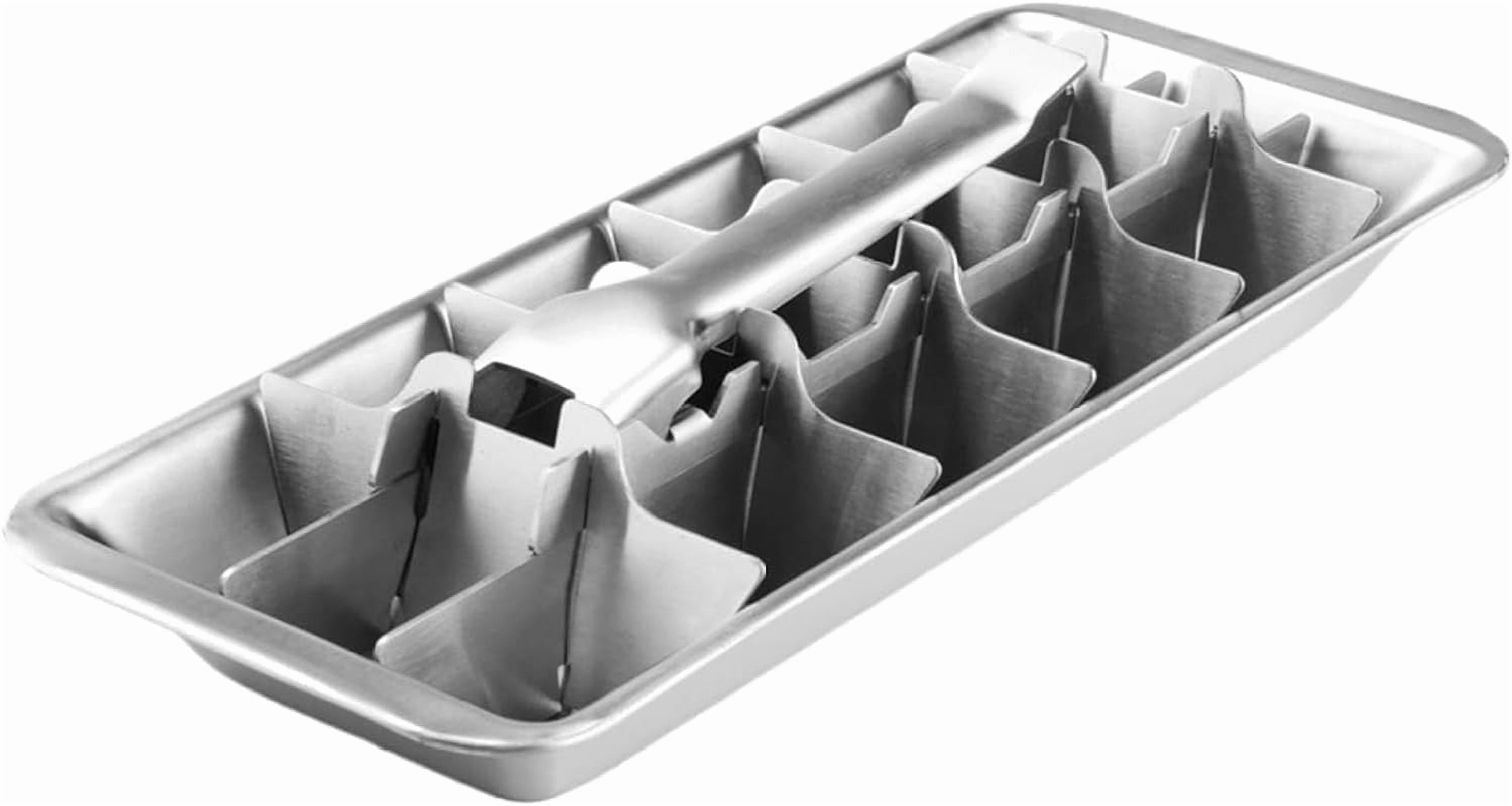 Metal Ice Cube Trays, Stainless Steel 18-Slot Tray with Easy Release Handle, Detachable Trays for Bars Kitchens Dishwasher,