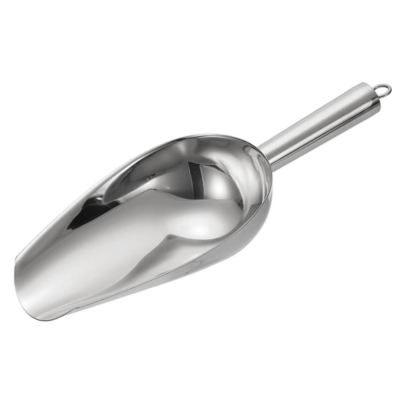 Metal Ice Scoop, 11" x 4.1"Stainless Steel Ice Scooper for Home Bar Use, Silver
