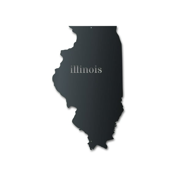 Metal Illinois Wall Art - Custom Metal US State Sign - 14 Color Options 42
