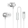 thumbnail image 1 of Metal In-ear Flat Port Headphones Type-c Plug Heavy Bass, 1 of 8