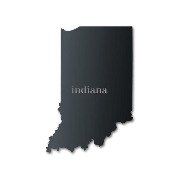 Metal Indiana Wall Art - Custom Metal US State Sign - 14 Color Options 18