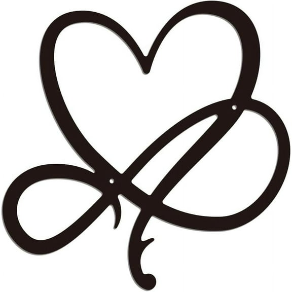 Metal Infinity Heart Wall Art Decor Heart Love Iron Metal Wall Art Hanging Decor Signs for Home Decoration Minimalist Line Wall Sculpture Statues Decor Gift for Room 11.81x11.81 Inch Heart Black DIY