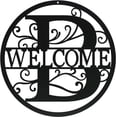 thumbnail image 1 of Metal Initial Welcome Sign Metal Monogrammed Sign Metal Letter Wall Art Decor (K), Personalized Family Name Sign for Home Porch Front Door Outdoor, Personalized Gifts for Family, 1 of 6