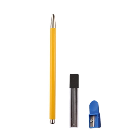 Metal Inkless Pen with Sharpener & Refills, Automatic Drawing Pen Metal Mechanical Pencil for Writing Drawing Sketching