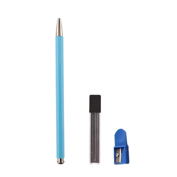 Metal Inkless Pen with Sharpener & Refills, Automatic Drawing Pen Metal Mechanical Pencil for Writing Drawing Sketching