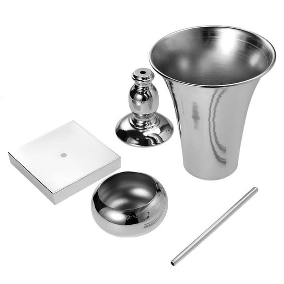 Metal Iron Decoration Vase Large Festive Props Road Lead Desktop Center Creative Vase for Wedding Table Home (Silver)