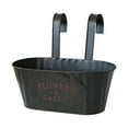 thumbnail image 1 of Metal Iron Hanging Flower Pot Oval Railing Planter with Detachable Hooks for Fence Balcony Garden Window Countryside Style Hanging Bucket Holder Indoor Outdoor Home Decor, 1 of 4
