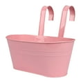 thumbnail image 1 of Metal Iron Hanging Flower Pots for Railing Fence Hanging Bucket Pots Countryside Style Window Flower Plant Holder with Detachable Hooks Home Decor,Pink,1 Pcs11", 1 of 9