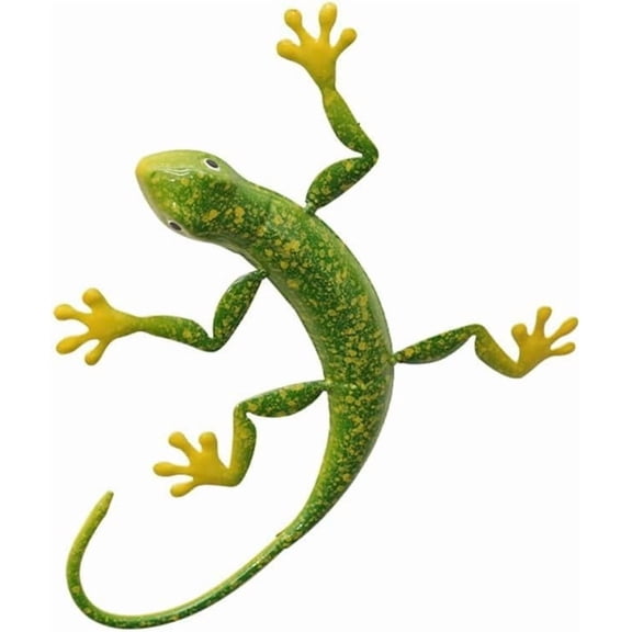 Metal Iron Lizard Wall Art, 20X22cm Outdoor Garden Decor, Weatherproof Ornament For Yard Fence Patio Balcony, Hanging for SCULPTURE (Green)(green)