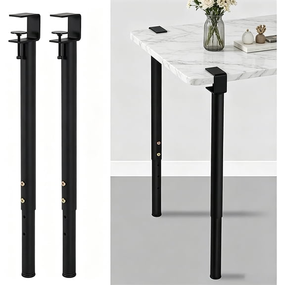 Metal Iron Table Legs, Pack of 2 Removable DIY Table Clamp Legs, Furniture Foot, F-Shape Adjustable Dining Table Legs, Support Feet for Coffee Table, Bench, Desk, Console