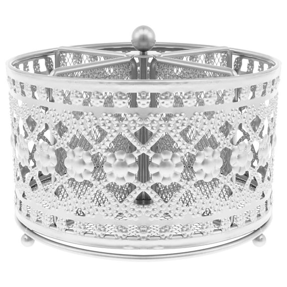 Metal Iron Utensil Caddy With 4 Compartment Wear Resistant 360° Rotating Cutlery Caddy Multifunctional Silverware Caddy Holder for Kitchen Counter Office