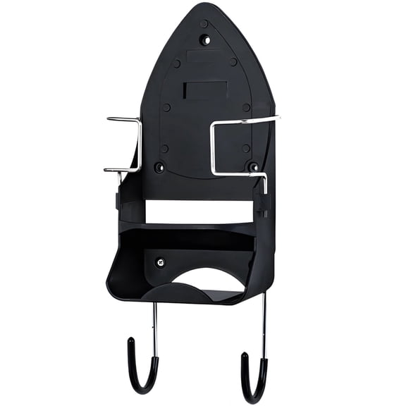 Wall Mount Ironing Board Holder, Metal Iron & Board Storage Rack Hanger with Hooks, Space Saving Laundry Room Organizer for Home Hotel Use