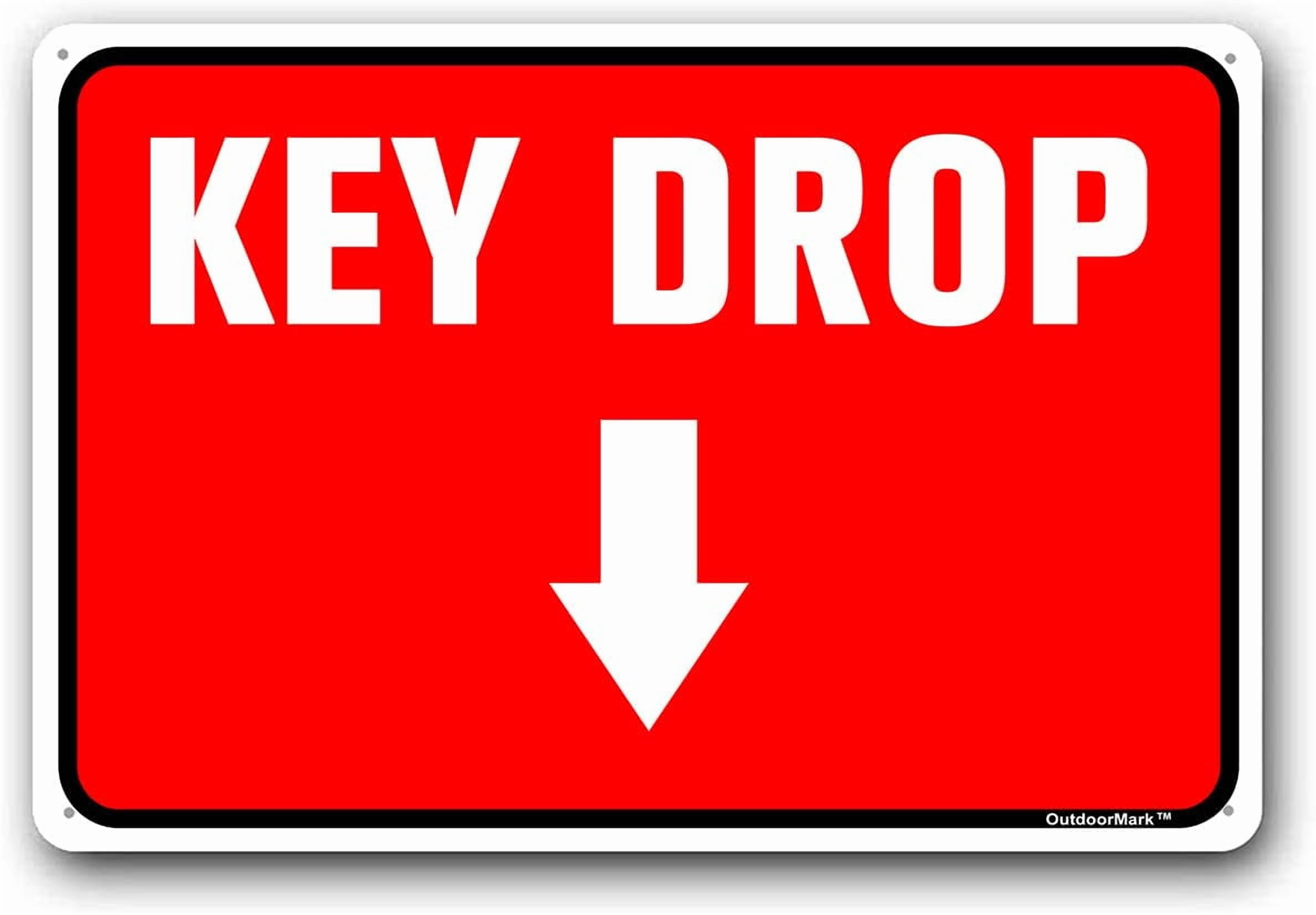 Metal Key Drop Sign 8x12 Inch Aluminum Signs for Door Wall Office Gate ...
