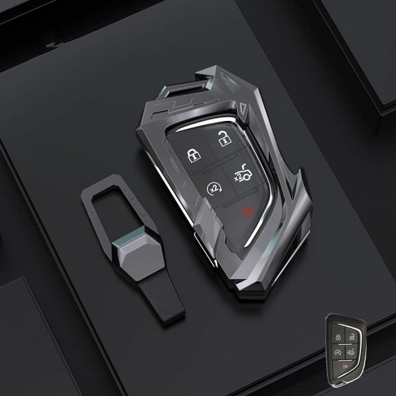 Metal Key Fob Case for 2020-2021 Cadillac CT5 CT6 XTS XT4 XT5 ATS with Keychain