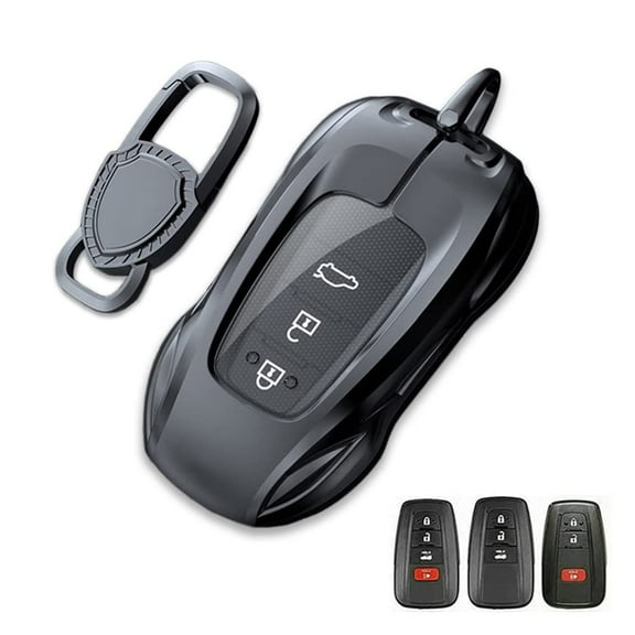 Metal Key Fob Cover Case For Toyota RAV4 Camry CHR Highlander Prado Keychain
