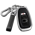 thumbnail image 1 of Metal Key Fob Cover Leather Car Key Case Fit for Subaru Accessories compatible with Subaru Ascent 2019-2021,BRZ 2022,Crosstrek 2018-2022,Forester 2019-2022,Impreza 2017-2021,Legacy 2018-2021,Outback, 1 of 9