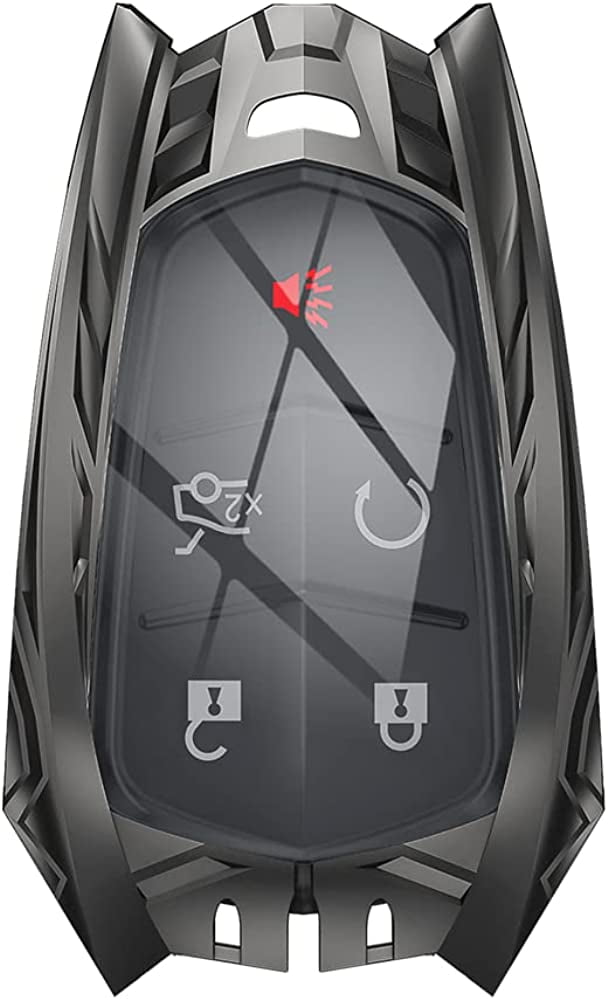 Metal Key Fob Cover for Cadillac, for 2015-2019 Cadillac Escalade CTS SRX XT4 ATS STS CT6 SRX 5-Buttons Full Protection