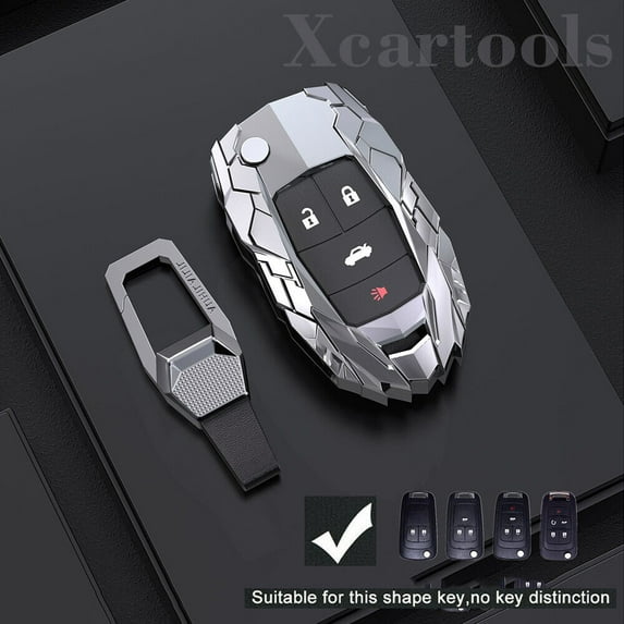 Metal Key Fob Cover for Chevrolet Malibu Camaro Chevy Cruze GMC Sierra Keychain