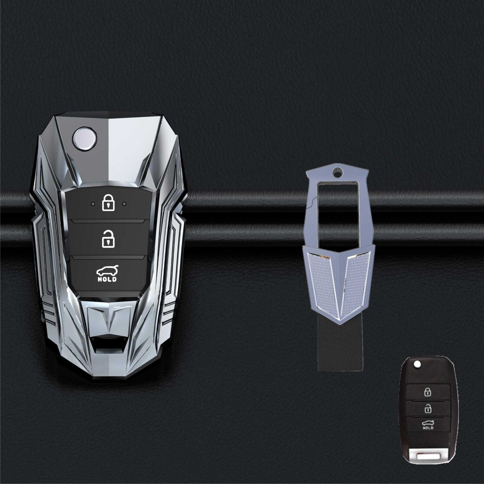 Metal Key Fob Fit for Kia Rio Optima Soul Sportage Sorento Carens