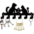 thumbnail image 1 of Metal Key Holder Black Key Hooks Organizer Hanger Rack Wall Mounted Decorative with 6 Hooks Dog and Cat Pattern, 1 of 9