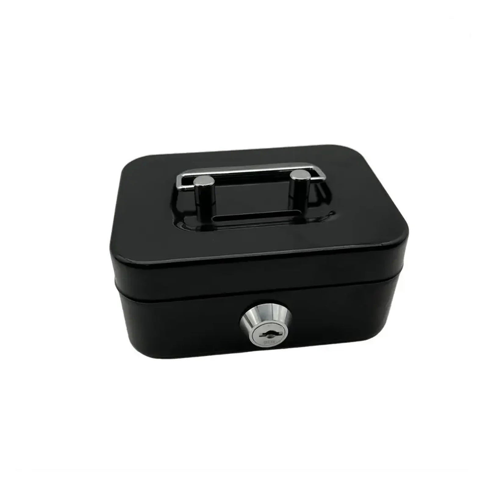 Metal Key Lock Cash Box with Handle Small Money Organizer Storage Box with Lockable Cover for Easy ,Multiple Options Available