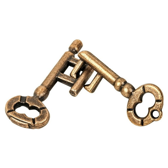 Metal Key Lock Puzzle for Adults and Kids with Vintage Design for IQ Testing and Brain Development