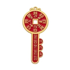 Metal Key Pendant Desk Ornament Compact Figurine for Home Office Shelf Symbol Decor Gift