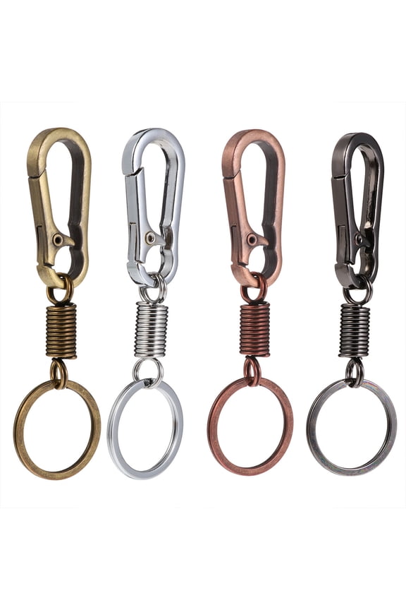 Metal Key Ring,4Pcs Car Key Chain Metal Keychain Durable Keychain Key Ring (Random Color)