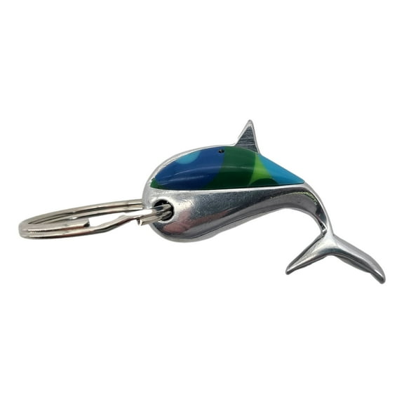Metal Key Ring Keychain Animal Whale Key Chain Bag Purse Charm Chrome Patchwork Fish Dolphin