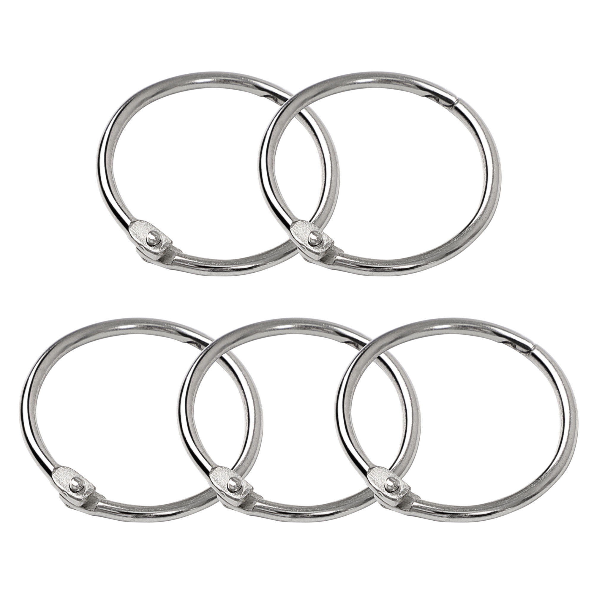 Document Key Rings Metal Key Rings- 5 Pcs 1.5 Inches Loose Leaf Binder Keychain O Rings ...