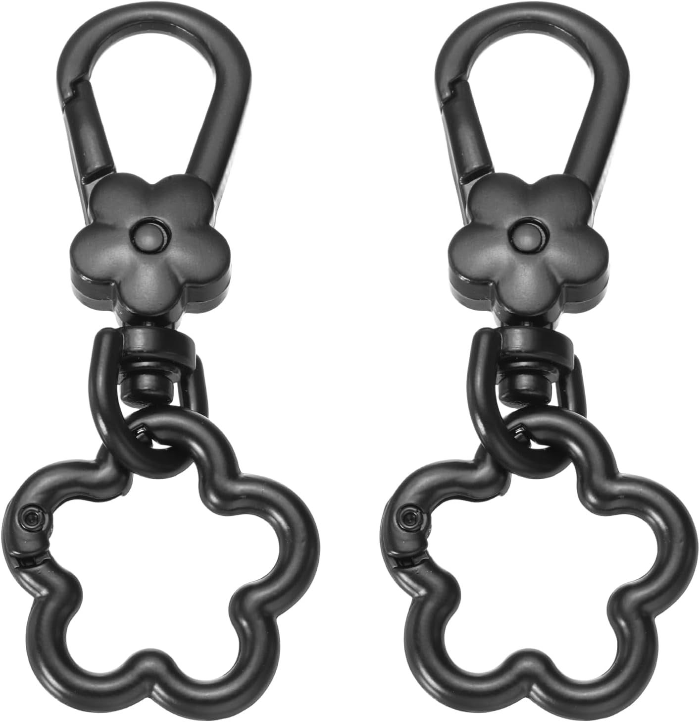 Metal Keychain Clip Swivel Lobster Claw Clasp Flower Ring