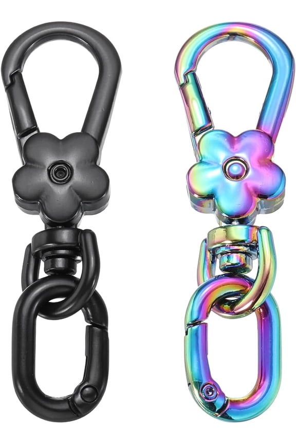 Metal Keychain Clip Swivel Lobster Claw Clasp Quick Release Oval Key Ring Detachable Double Opening Snap Hooks Black/Colored -
