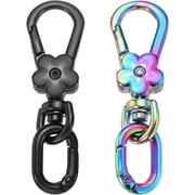 Metal Keychain Clip Swivel Lobster Claw Clasp Quick Release Oval Key Ring Detachable Double Opening Snap Hooks Black/Colored -