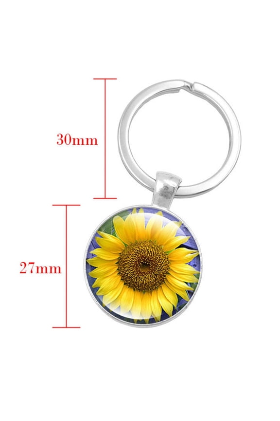 Metal Keychain Holder - European Sunflower Design for Home & Garden for Nature Lovers Charm to Your Key Organization