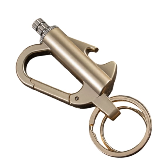 Metal Keychain Lighter - Refillable Gasoline or Kerosene, Outdoor Fire Starter, Reinforced Alloy, 1000+ Strikes, Hidden Key Ring Design, Emergency Survival Tool
