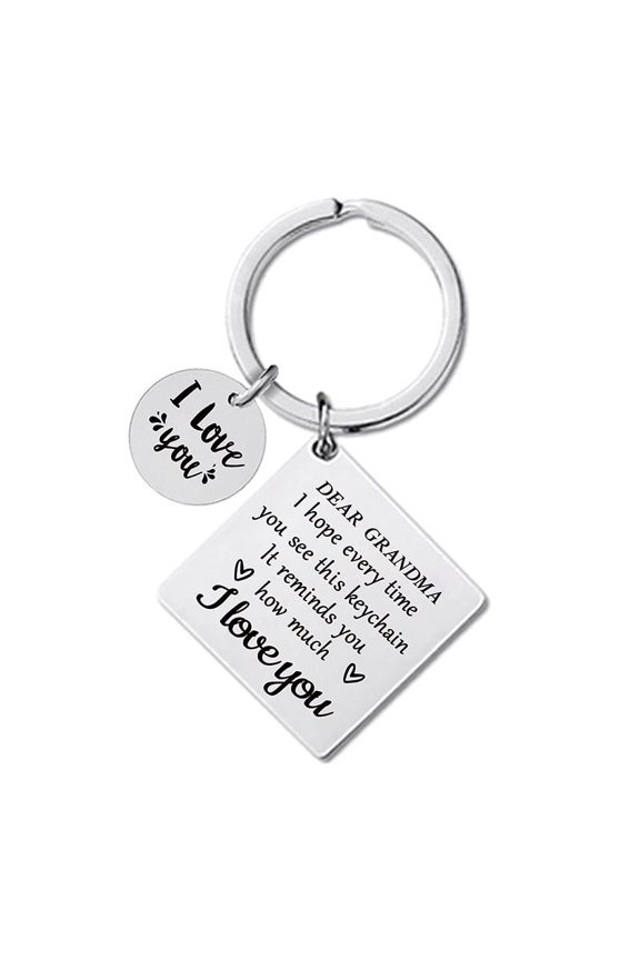Metal Keychain Mother's Day Commemorative Holiday Gift Small Round Square Tag Metal Engraved Key