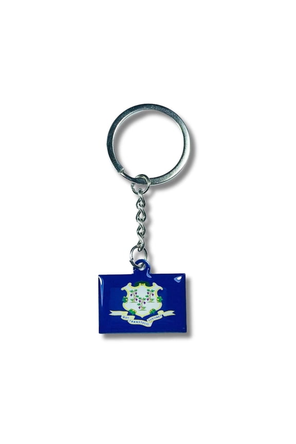 Metal Keychain - State Flag Connecticut - USA | Everyday Carry Accessory, Travel Souvenir Gift, Collectible Keepsake