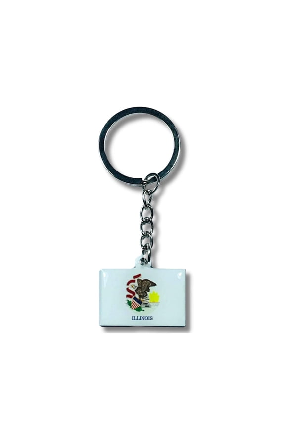 Metal Keychain - State Flag Illinois - USA | Everyday Carry Accessory, Travel Souvenir Gift, Collectible Keepsake