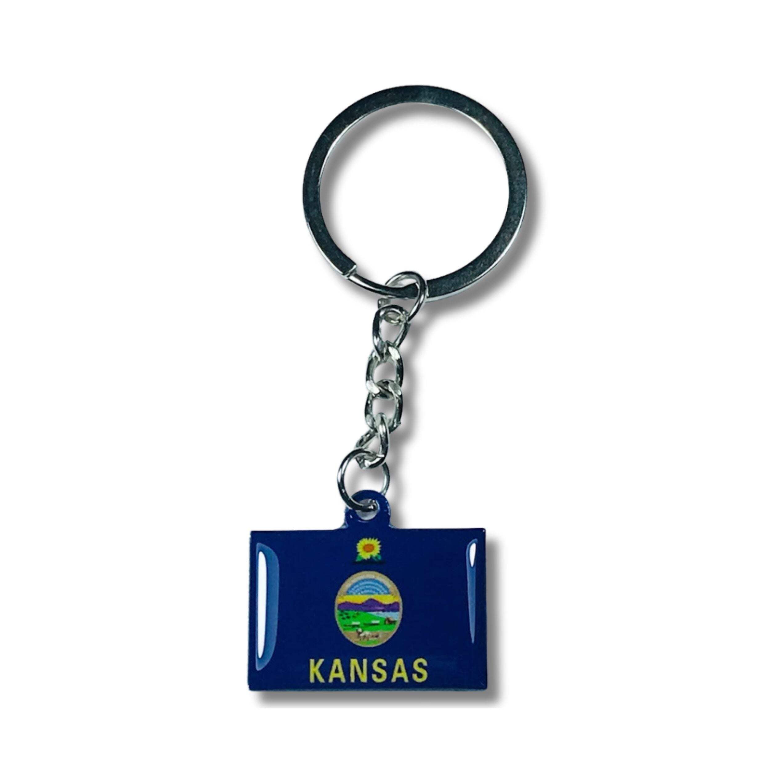 Keychains Kansas Metal Keychain - State Flag Kansas - USA | Everyday Carry Accessory ...