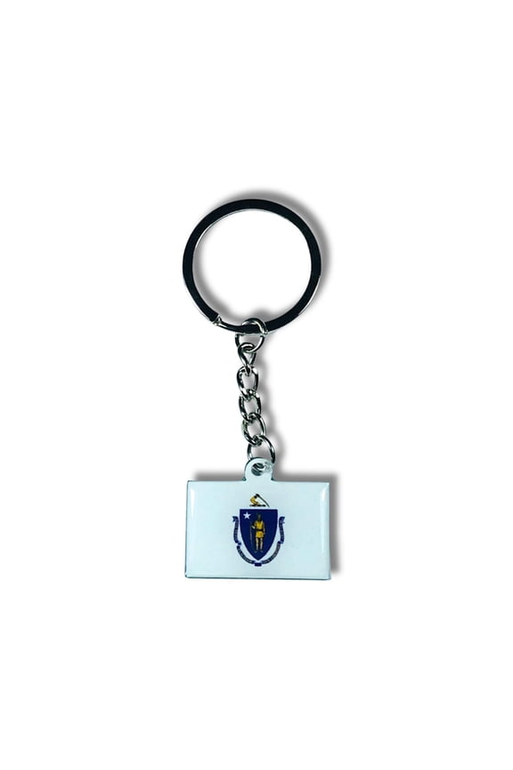 Metal Keychain - State Flag Massachusetts - USA | Everyday Carry Accessory, Travel Souvenir Gift, Collectible Keepsake