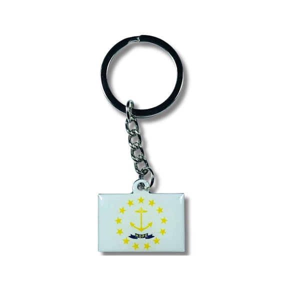 Metal Keychain - State Flag Rhode Island - USA | Everyday Carry Accessory, Travel Souvenir Gift, Collectible Keepsake