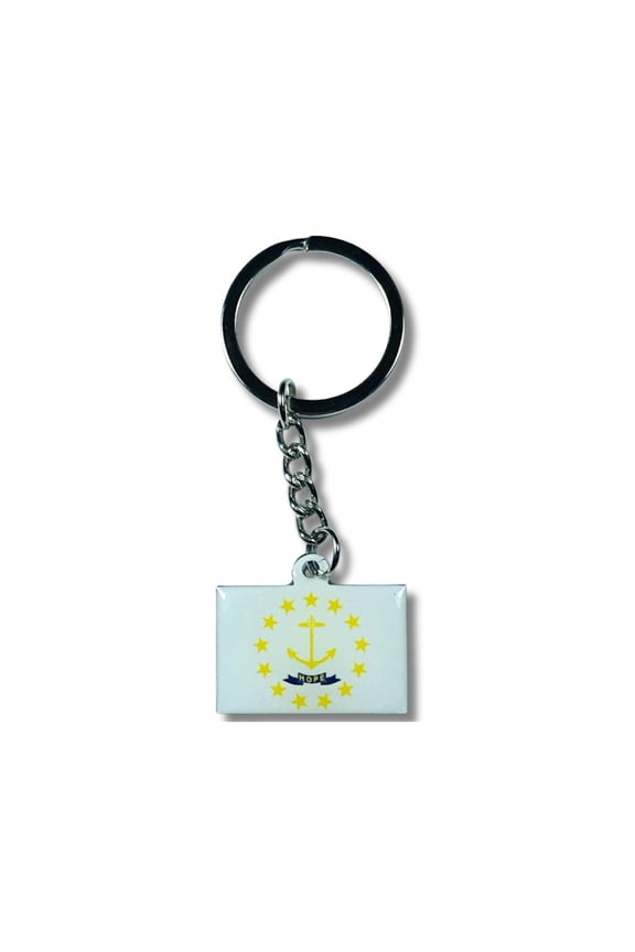 Metal Keychain - State Flag Rhode Island - USA | Everyday Carry Accessory, Travel Souvenir Gift, Collectible Keepsake