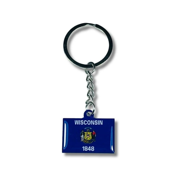 Metal Keychain - State Flag Wisconsin - USA | Everyday Carry Accessory, Travel Souvenir Gift, Collectible Keepsake