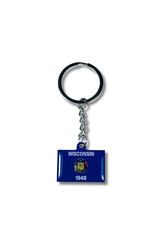 Metal Keychain - State Flag Wisconsin - USA | Everyday Carry Accessory, Travel Souvenir Gift, Collectible Keepsake