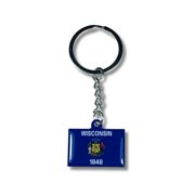 Metal Keychain - State Flag Wisconsin - USA | Everyday Carry Accessory, Travel Souvenir Gift, Collectible Keepsake