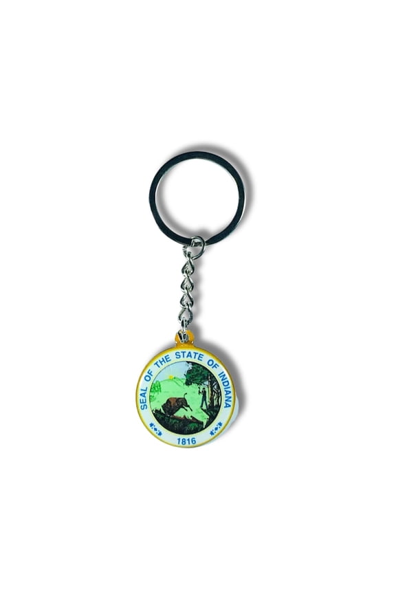 Metal Keychain - State Seal Indiana - USA | Everyday Carry Accessory, Travel Souvenir Gift, Collectible Keepsake